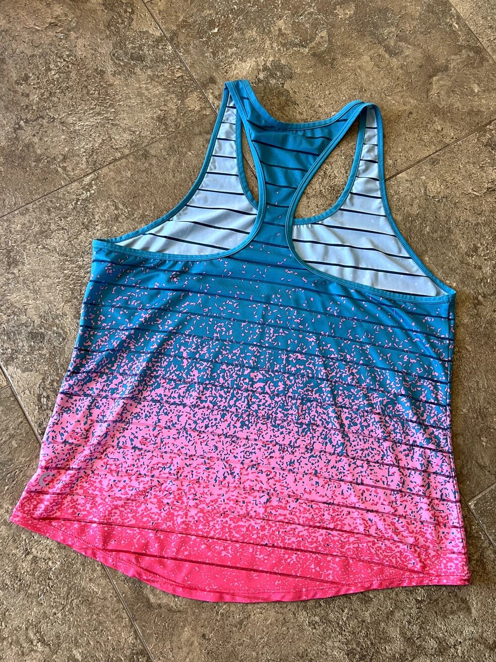 Zyia Teal/Pink Racerback Tank, Women's Size XL